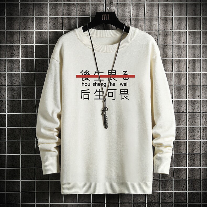 M67028-P45 加绒款-P65 圆领毛衣男大码针织衫男毛线衣线衫 网格图片