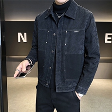 加绒加厚牛仔外套男冬季2025新款水洗迷彩夹克A313-99529-P145，男装工装外套，电商A313