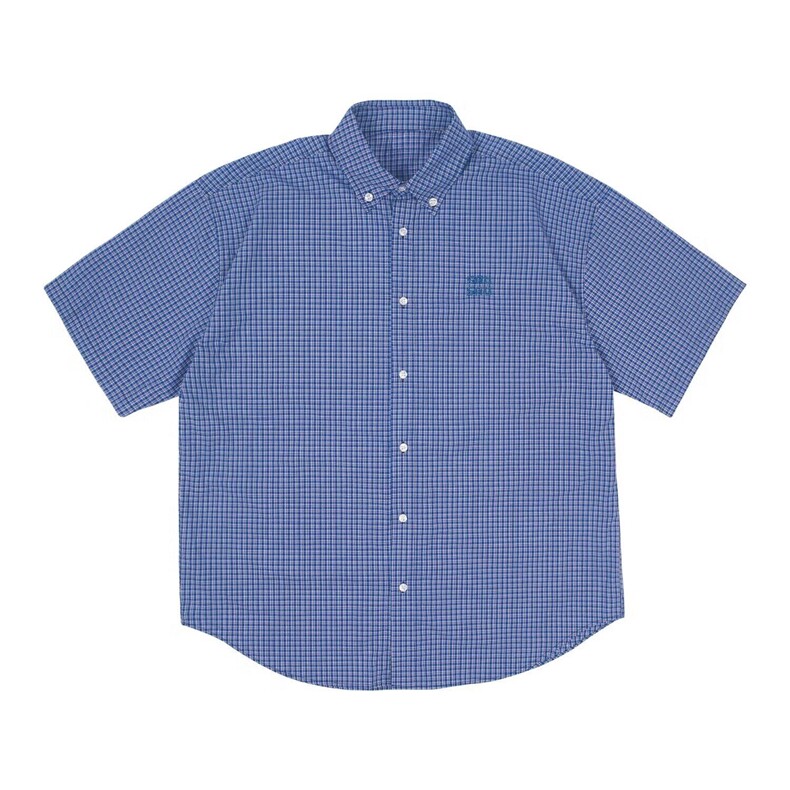网络图现货短袖衬衫男夏季新款港风宽松大码格子衬衣RC89-P50,男装T恤,星座1005-4