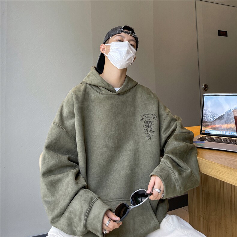 24春秋季360G麂皮绒烧花宽松休闲连帽卫衣JWY252-P55控78,男装卫衣,电商B370