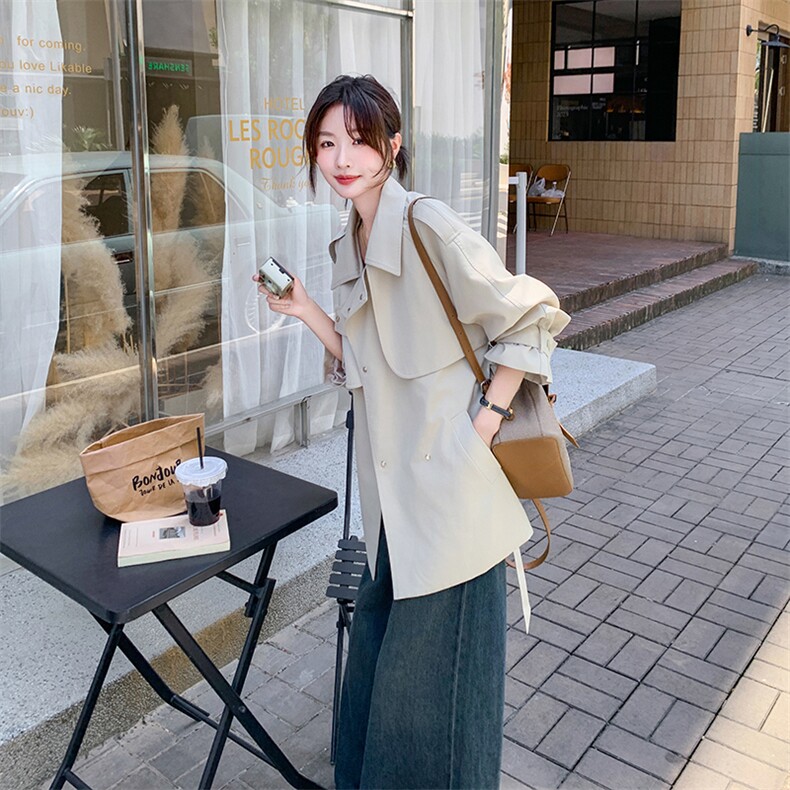 2025秋季减龄通勤风淡人风衣女复古随性休闲范宽松休闲显瘦大衣潮,女装风衣,C位