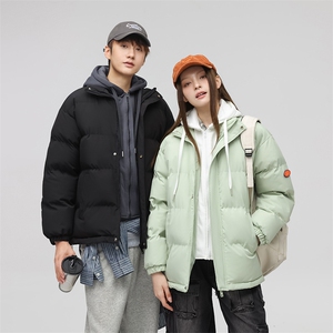 日系冬季连帽假两件小标防风棉衣面包服外套男女同款XY2273-P65图片
