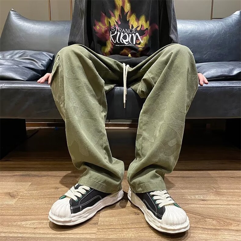 工装休闲裤男秋冬季潮牌复古街头宽松直筒百搭阔腿裤子k5732-p45,男装工装外套,星座1008-1