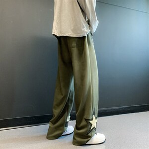刺绣裤子男美式vibe高街直筒休闲裤秋季潮牌宽松运动裤K446-p42图片