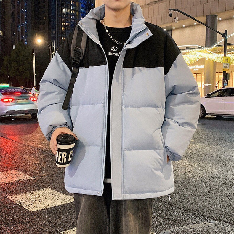现货港风棉衣男立领二开撞色加厚棉袄DSA157B-M88888-特P65,男装棉衣,电商A157B
