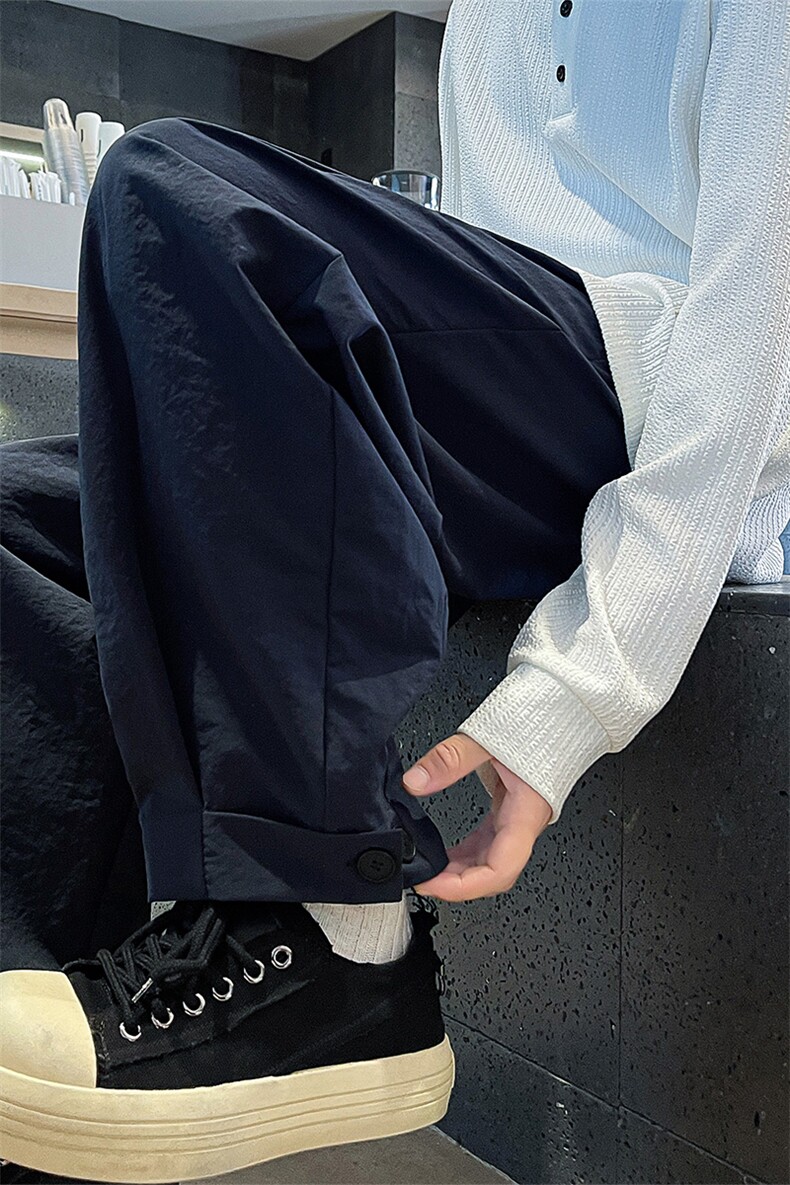 ZK8031-特P35控68新款冰丝垂感休闲裤大码宽松直筒九分裤长裤男,男装休闲裤,电商A059