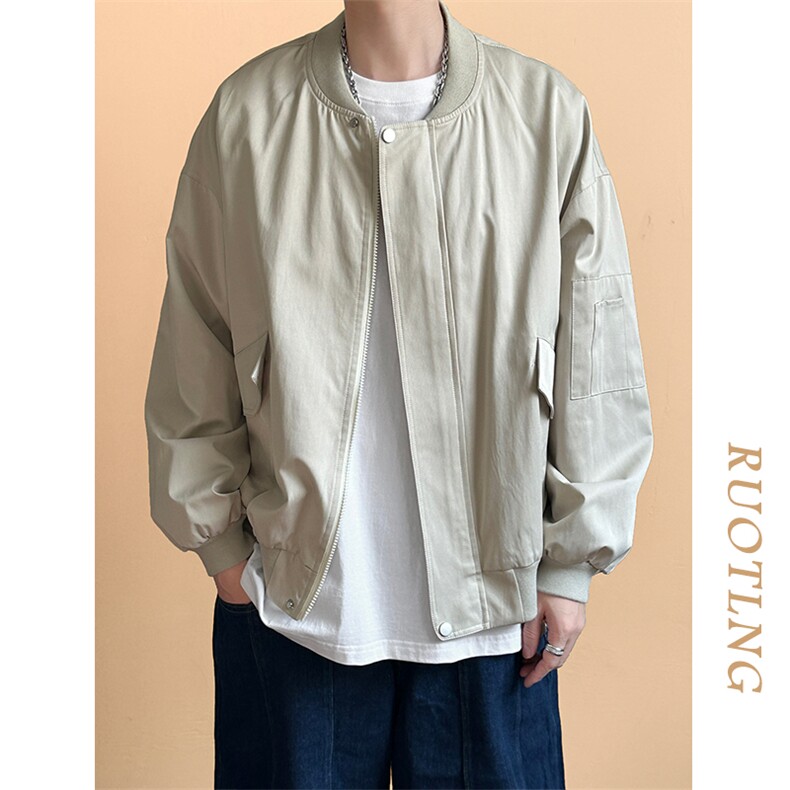 新款现货棒球服短款春秋潮牌美式夹克外套A351-AJ2505-P95，男装夹克，电商A351