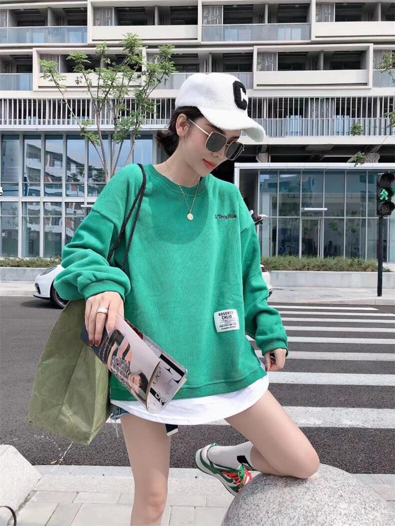 刺绣字母加绒卫衣，女装卫衣/绒衫，一杭