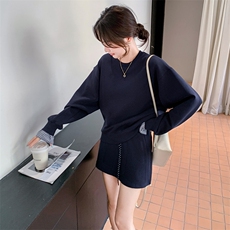 韩版时尚格纹拼接休闲卫衣套装女2025春秋季新款显瘦短裙子两件套，女装套装/套裙，C位