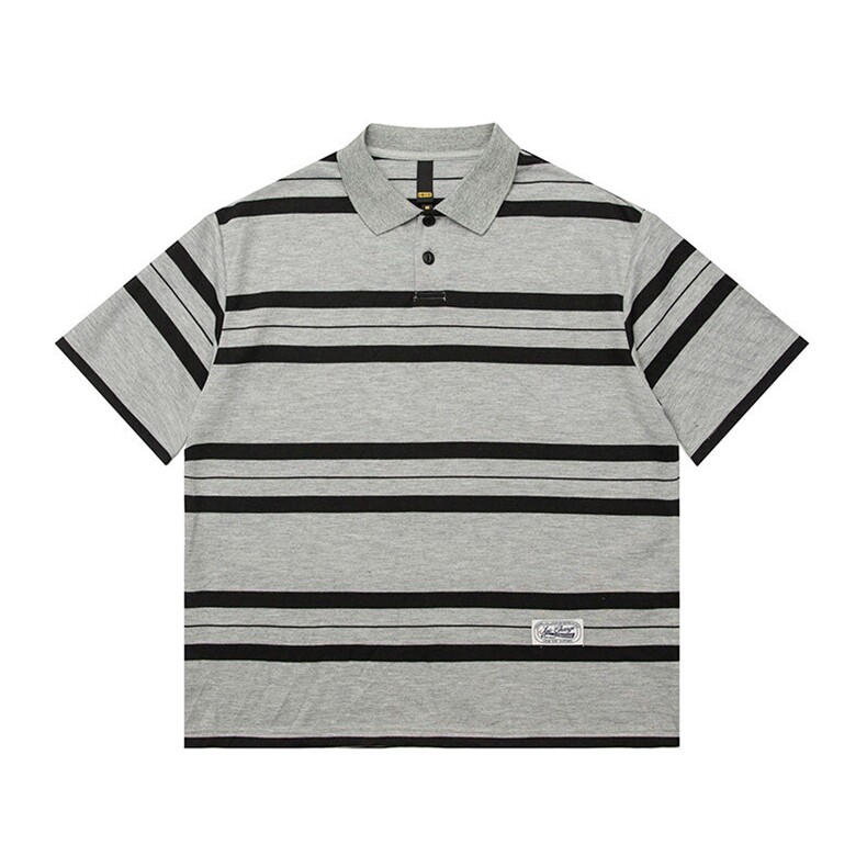 PL782290克重磅灰黑条纹polo,男装T恤,电商基地S002