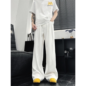 美式高级感褶皱西裤男cleanfit宽松冰丝阔腿垂感休闲裤XK463-P45图片