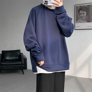 8XL-M假两件卫衣加肥加大码重磅拼接外套圆领套头WY5103P55加绒65图片