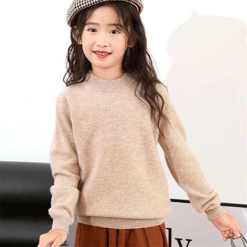 秋冬季纯澳毛90支十二针半高男女童羊毛衫，童装儿童羊毛衫，群鹿羊绒