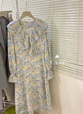 春季新款花连衣裙，女装连衣裙，唇蔻