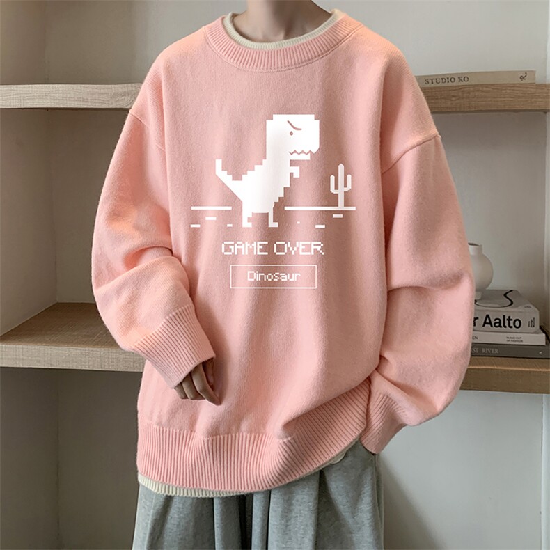 控78假两件毛衣男大码加绒针织衫男毛线衣M80315-P55加绒P70,男装针织衫/毛衣,电商A040