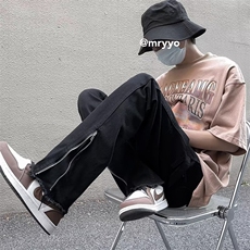 美式高街拉链微喇叭西装裤男夏季薄款拖地休闲长裤K699-P40，男装西裤，星座1109-3