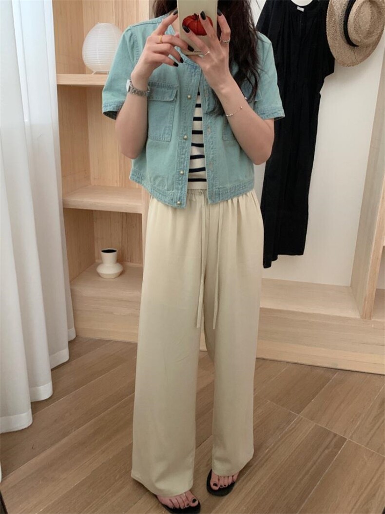 夏季新款阔腿裤～，其它，三文鱼