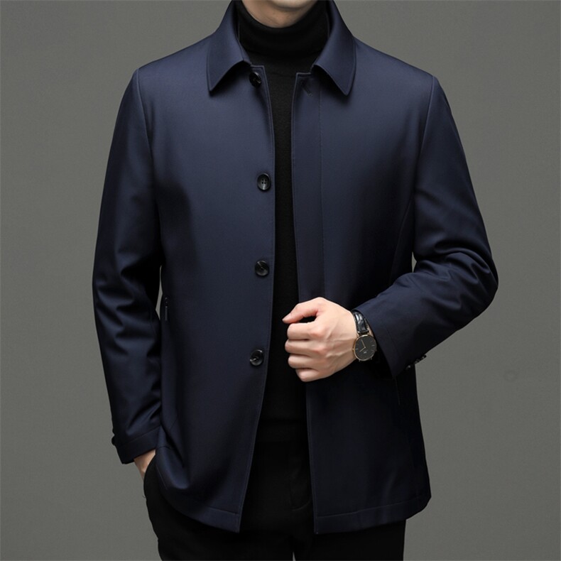 男士新款可脱卸内胆羽绒服中年冬季翻领休闲外套加厚保暖爸爸冬装，男装羽绒服，电商B212（原钱塘6029）