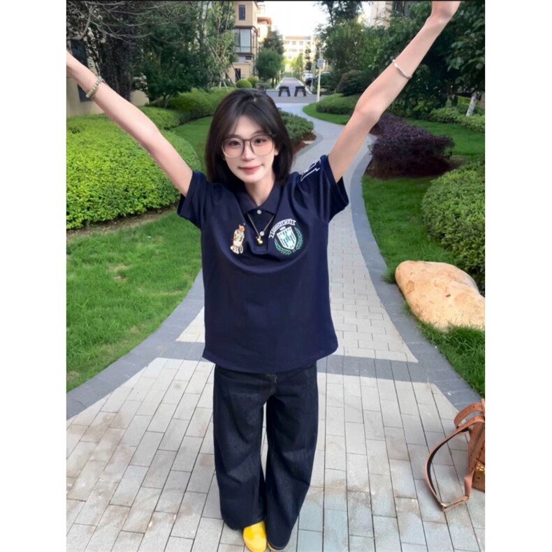H1028-P35刺绣珠地棉POLO领休闲短袖t恤男女同款,男装T恤,星座617A-2
