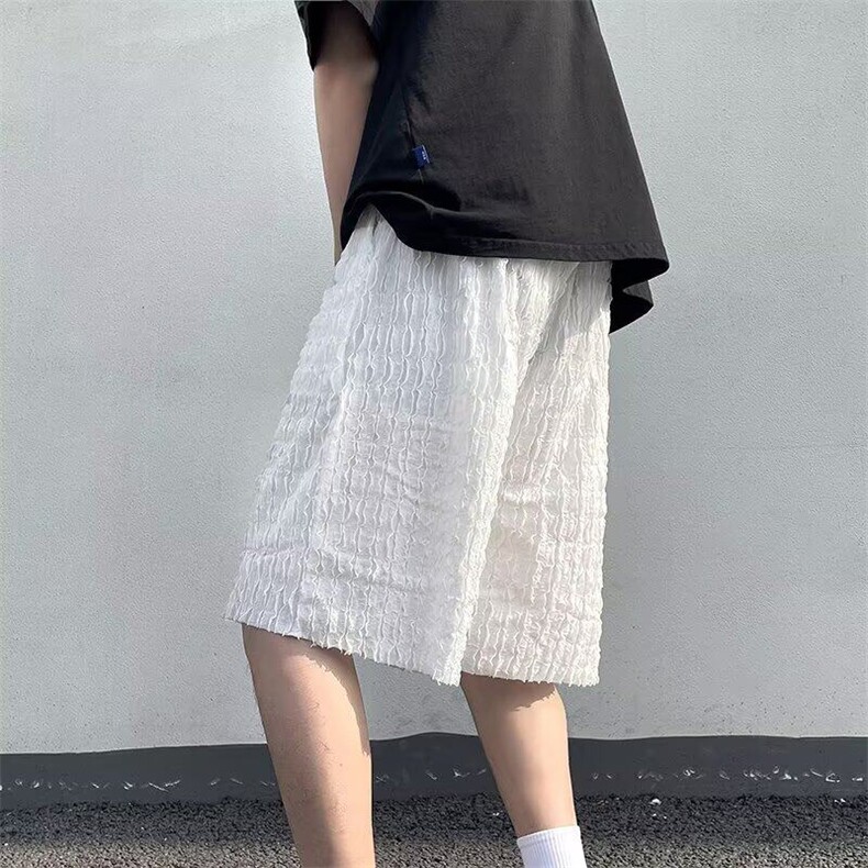 冰丝短裤男夏季薄款潮牌宽松大码运动裤子速干休闲五分沙滩裤,男装牛仔裤,星座410-7