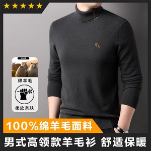 羊毛高领男士羊毛衫打底衫毛衣商场品质图片