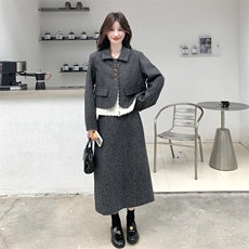 新款加厚蕾丝拼接法式小香风高级感套装裙190-5070-P210-K288，女装套装/套裙，2B190