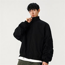 电商DSA028-JK2504特P55纯色经典立领机车飞行服夹克，男装夹克，电商A028