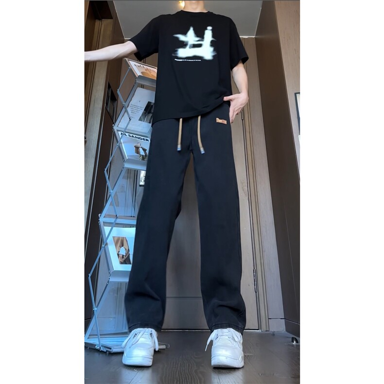 抖音品质休闲牛仔裤男贴标牛仔裤vibe高街裤子B315-K5550-P45控58,男装牛仔裤,电商B315