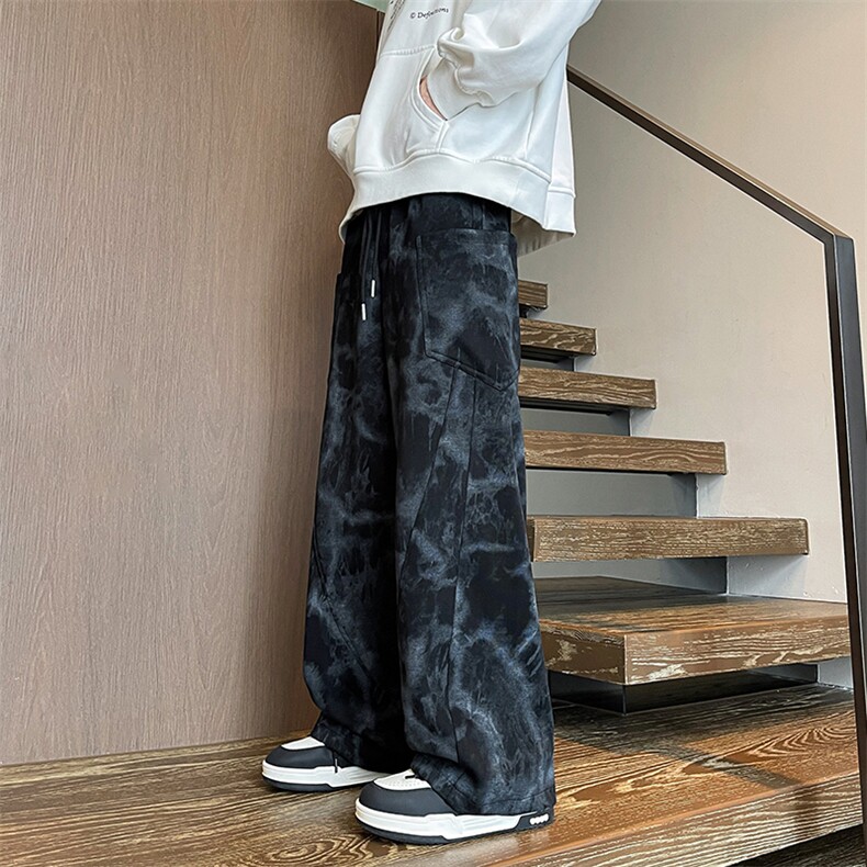 8XL-M大口袋弯刀卫裤男款痞帅脏脏工装裤做旧大码运动裤KZ021P68,男装休闲裤,电商B312