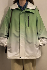 中性山系防水冲锋衣渐变色夹克男：聚酯纤维JK77088P85控128图片