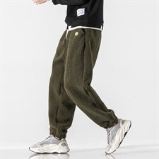 冬季中性港风日系大码羊羔毛裤加厚宽松休闲哈伦束脚裤K117/P70，男装休闲裤，电商A221A