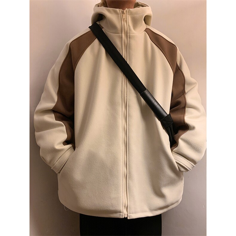 撞色棉衣毛呢外套加厚夹克棉袄港风棉服日系1016-1W88P128K158，男装夹克，星座1016-1（原电商B408-1）