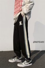 2023春新款直播数据款撞色条纹束脚休闲运动裤KZ13-P50控79，男装休闲裤，星座914-3