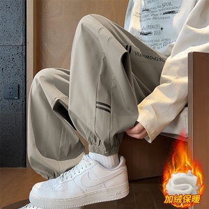 束脚长裤子男冬季新款加绒青少年宽松运动休闲卫裤JR29093-特P32图片