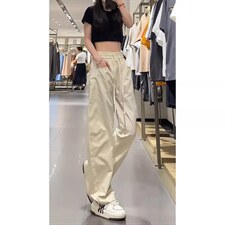 1506/QA030/P43春秋季裤子男简约纯色设计感大口袋阔腿弯刀裤男，男装休闲裤，星座1506