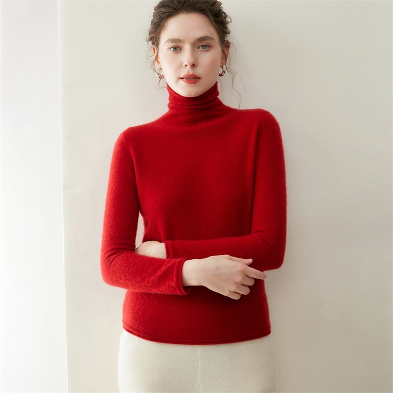 2025年秋季新款百搭女士推推领羊绒衫,女装羊绒衫,纳丰羊绒