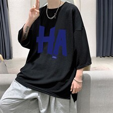 Q11258-P30春夏季七分袖t恤男大码五分袖男短袖中袖大皂风,男装T恤,电商A040