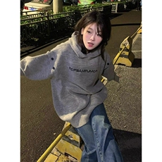 潮牌字母提花连帽针织衫女秋冬新款设计感拼接长袖上衣MY372，男装针织衫/毛衣，星座1116A（原606A-3）