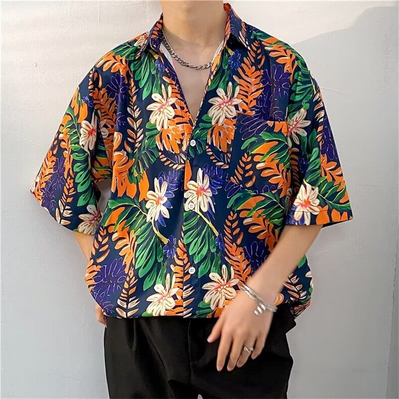 夏威夷风三亚泰旅游短袖花衬衫男海南岛休闲T5106-P26,男装衬衫,星座1109-3