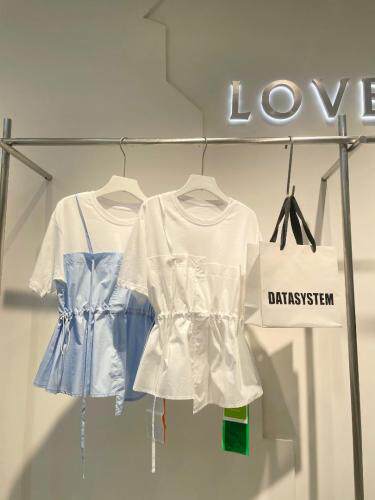 收绳拼接上衣，女装，LOVELS