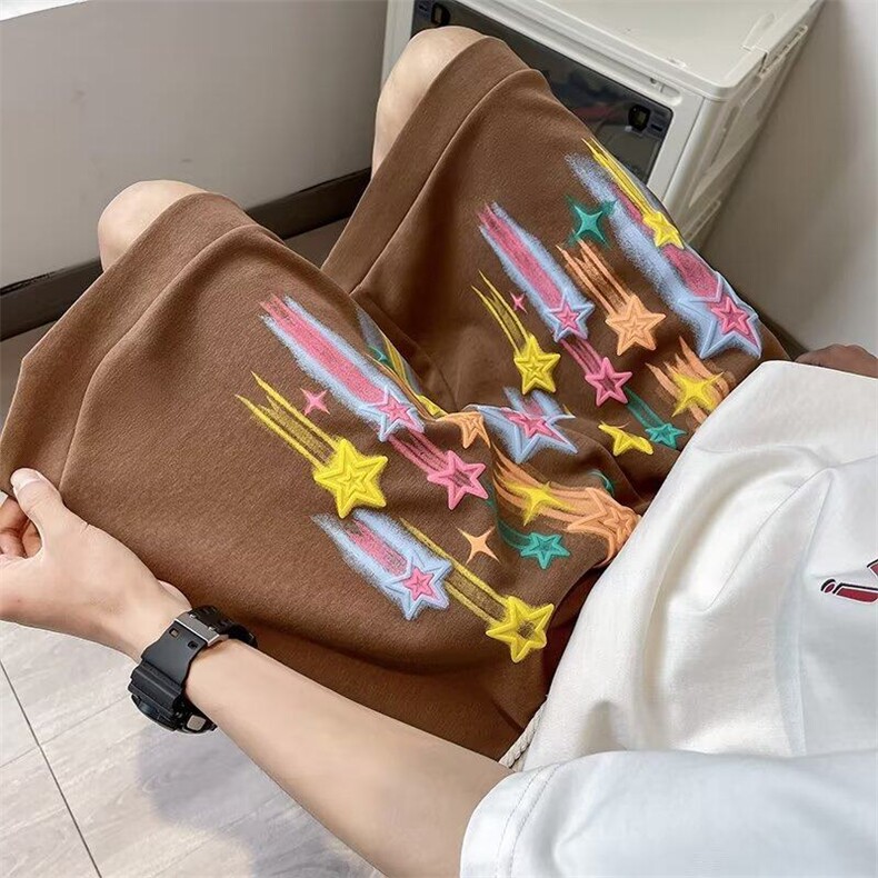 运动裤五分裤夏潮休闲裤时尚潮牌文艺男直筒宽松型原宿KK128-P40，男装牛仔裤，星座911-3