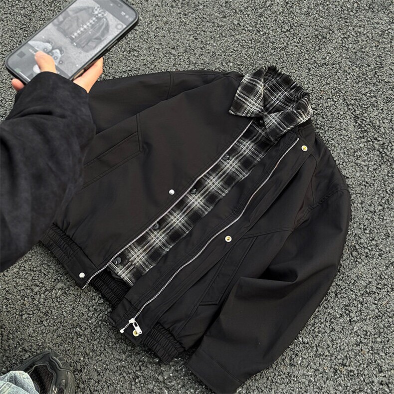 2025春季新款街头假两件拼接撞色夹克外套街头中性现货W8535-P65,男装夹克,星座512-4