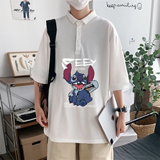 PL57038-P35翻领短袖polo衫男大码胖子半袖t恤男有领保罗衫模特，男装Polo衫，电商A040
