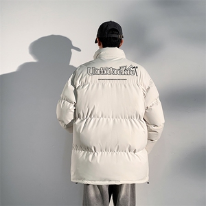 日系白底抖音直播得物高品质宽松面包服羽绒棉外套棉衣M1159P65图片