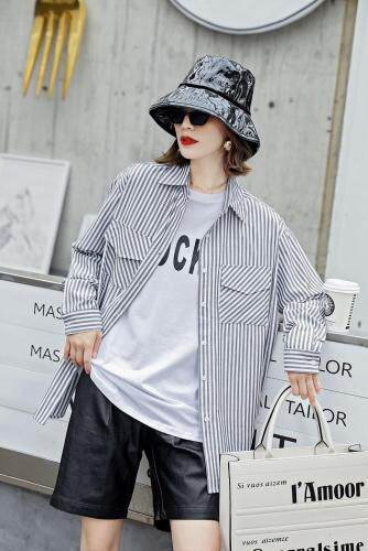 秋款两件套条纹衬衫，女装衬衫，玛谷