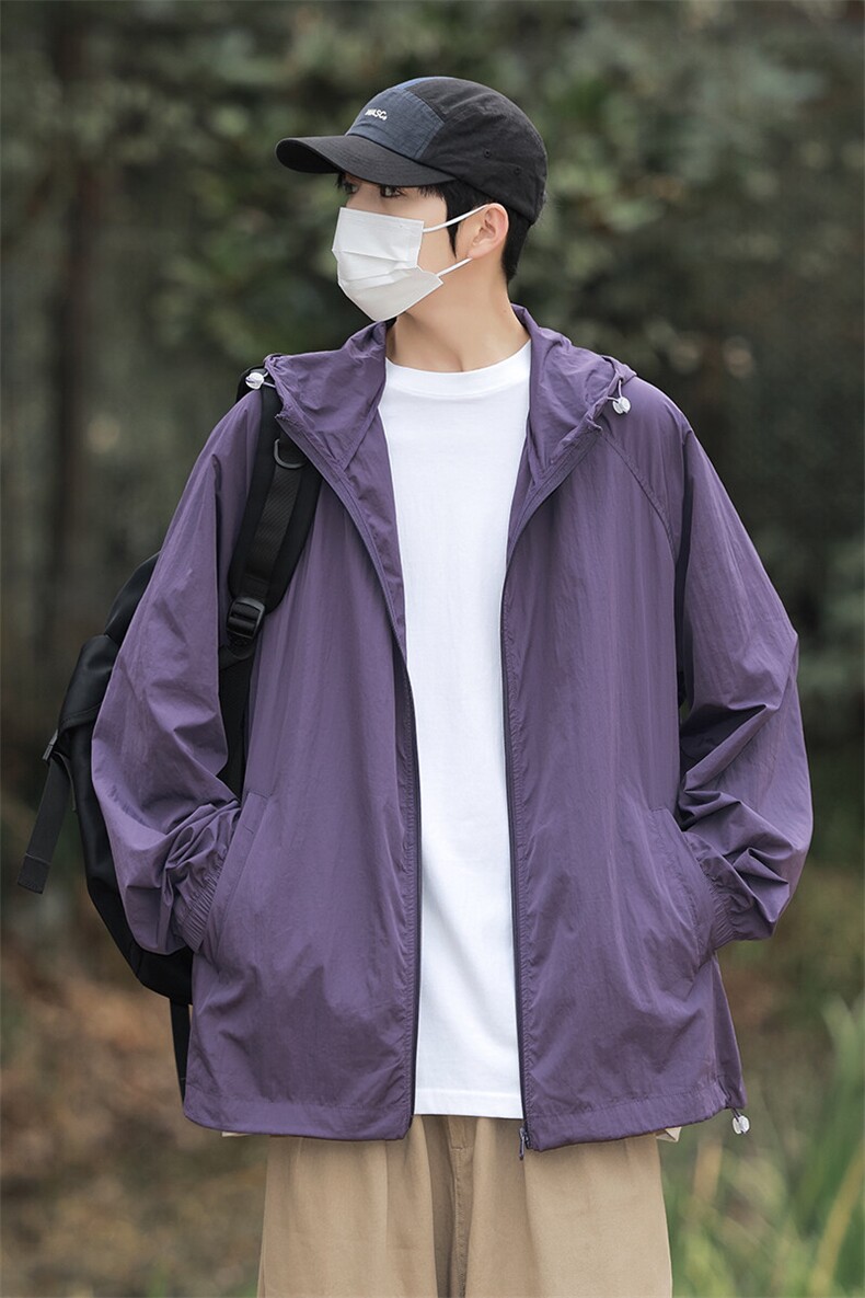 夏季薄款UPF50+防紫外线皮肤衣男宽松钓鱼防晒服外套2360-P35,男装防晒衣,星座1403A