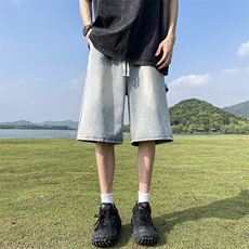 美式高街工装牛仔短裤A451特P35控55，男装牛仔裤，电商A309