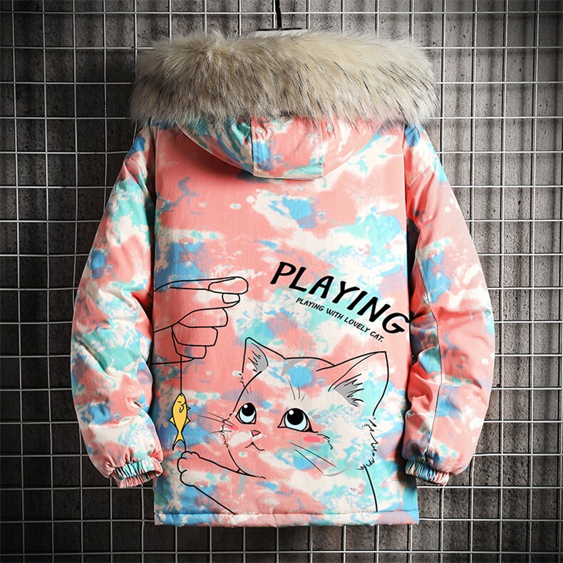 MC49129-P135日系潮衣男大码派克服男工装服外套袄网格,男装棉衣,电商A040A