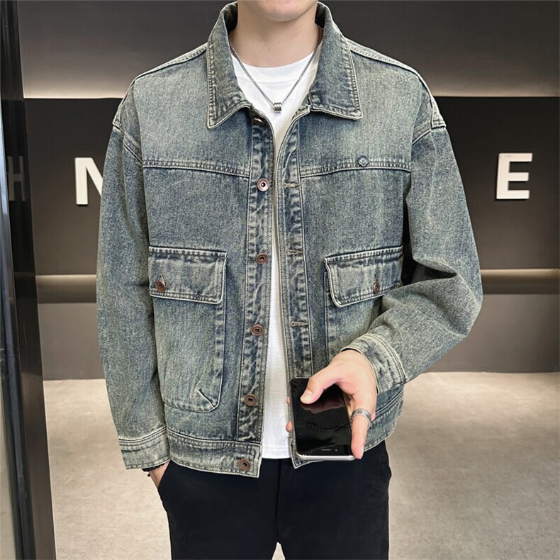 B317-JK813-P135  男装夹克2025春季新款复古水洗牛仔外套图片