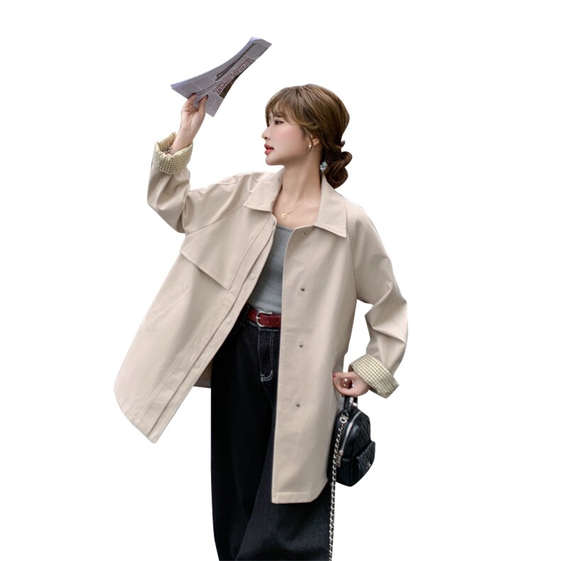 卡其色风衣外套女春秋2025年新款中长款小个子今年流行爆款大衣,女装风衣,难舍钰依